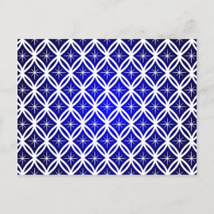 Cartes Pour Fêtes Annuelles Noël blanc motif abstrait avec étoiles bleu
