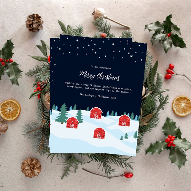 Cartes Pour Fêtes Annuelles Noël blanc rustique (Créateur téléchargé)