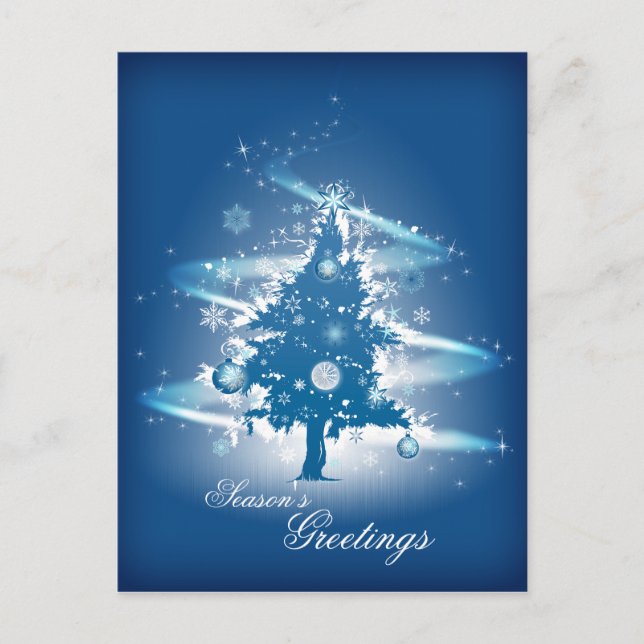 Cartes Pour Fêtes Annuelles Noël bleu (Devant)