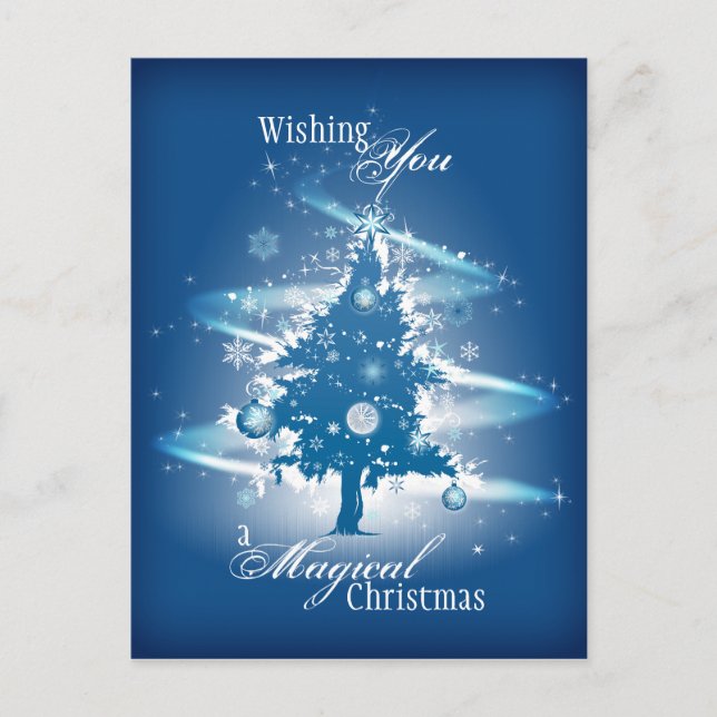 Cartes Pour Fêtes Annuelles Noël bleu (Devant)