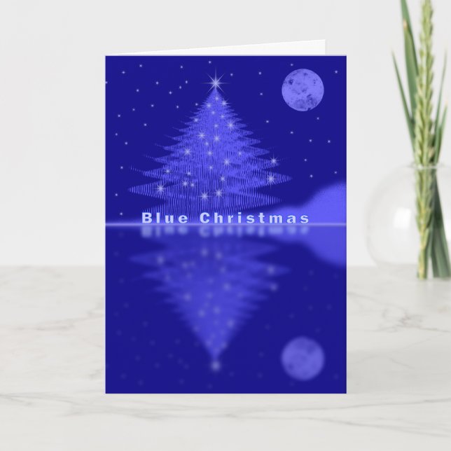 Cartes Pour Fêtes Annuelles Noël bleu (Devant)