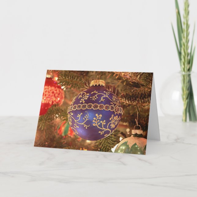 Cartes Pour Fêtes Annuelles Noël bleu (Devant)