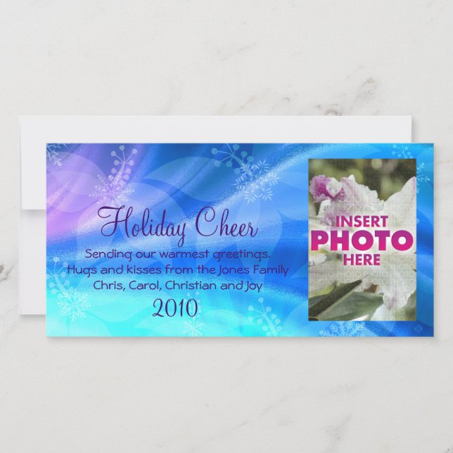 Cartes Pour Fêtes Annuelles noël bleu (Devant)