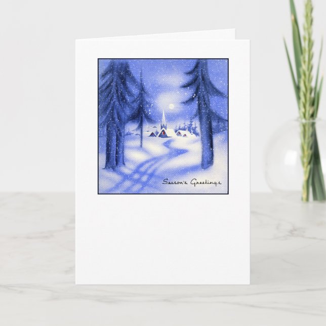 Cartes Pour Fêtes Annuelles Noël bleu (Devant)