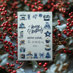 Cartes Pour Fêtes Annuelles Noël Bleu Cozy