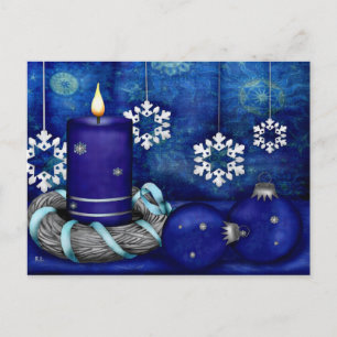 Cartes Pour Fêtes Annuelles Noël bleu de bougie