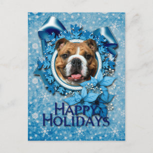 Cartes Pour Fêtes Annuelles Noël - Blue Snowflakes - Bulldog