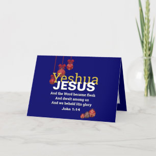 Cartes Pour Fêtes Annuelles Noël Blue YESHUA JESUS