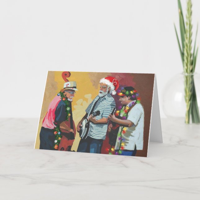 Cartes Pour Fêtes Annuelles Noël Bluegrass (Devant)