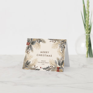 Cartes Pour Fêtes Annuelles Noël Bohème d'entreprise Minimaliste Élégant