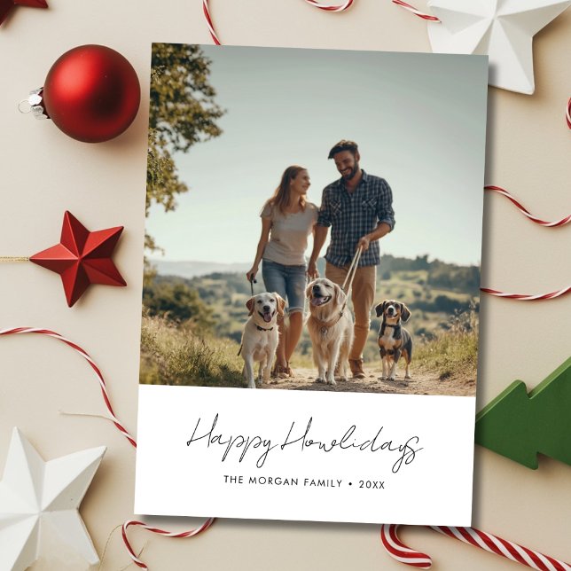 Cartes Pour Fêtes Annuelles Noël bon marché photos de chien Howlidays (Créateur téléchargé)