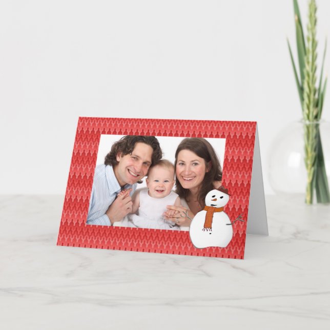 Cartes Pour Fêtes Annuelles Noël bonhomme de neige personnalisable photo (Devant)