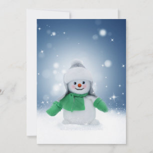 Cartes Pour Fêtes Annuelles Noël bonhomme de neige SlipperyJoe foulard vert m