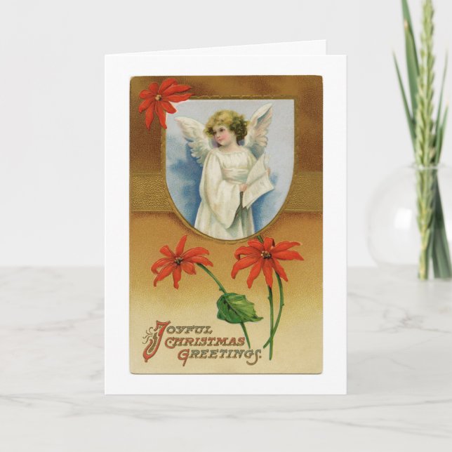 Cartes Pour Fêtes Annuelles Noël Bonjour Angel (Devant)