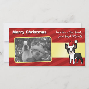 Cartes Pour Fêtes Annuelles Noël Boston Terrier