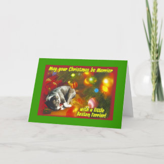 Cartes Pour Fêtes Annuelles Noël Boston Terrier