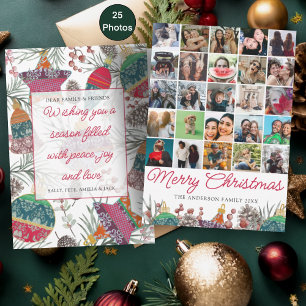 Cartes Pour Fêtes Annuelles Noël Botanciel Multi Photo Rouge & Vert