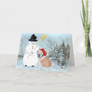 Cartes Pour Fêtes Annuelles Noël Bouledogue Anglais