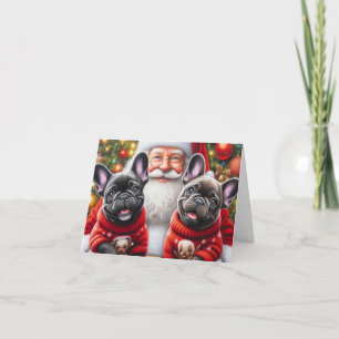 Cartes Pour Fêtes Annuelles Noël Bouledogue Français