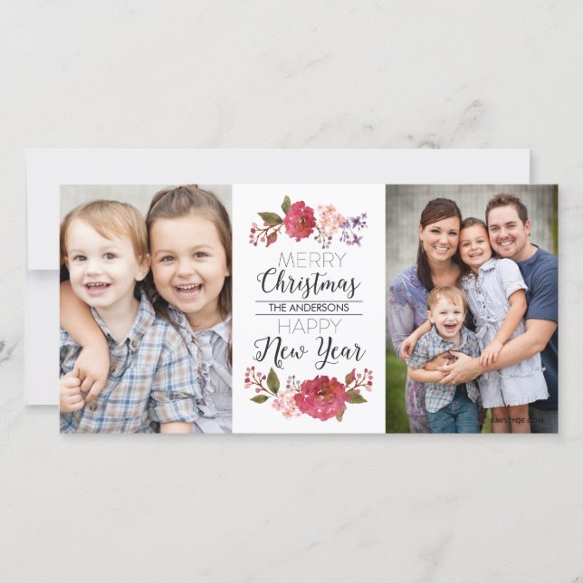 Cartes Pour Fêtes Annuelles Noël Bouquet vintage (Devant)