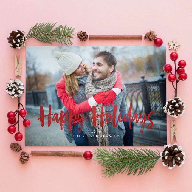 Cartes Pour Fêtes Annuelles Noël Bows Joyeuses Fêtes Photo (Créateur téléchargé)