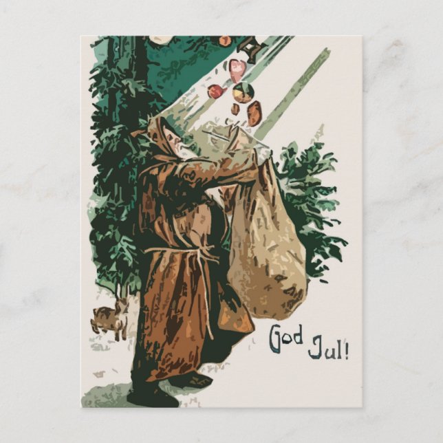Cartes Pour Fêtes Annuelles Noël Brown du père noël de robe longue (Devant)