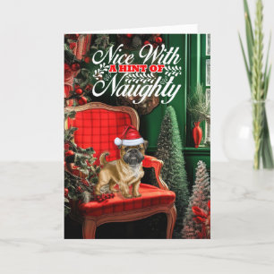Cartes Pour Fêtes Annuelles Noël Bruxelles Griffon Chien Naughty ou Nice