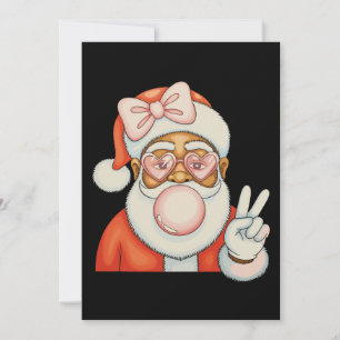 Cartes Pour Fêtes Annuelles Noël Bubble Gum Santa noir afro-américain