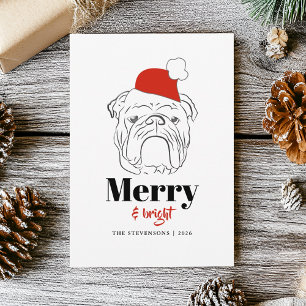Cartes Pour Fêtes Annuelles Noël Bulldog Merry et Bright