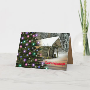 Cartes Pour Fêtes Annuelles Noël Cabine rustique