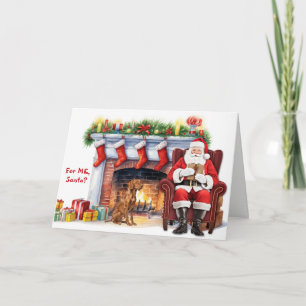 Cartes Pour Fêtes Annuelles Noël Cadeau Vizsla Chien de Noël