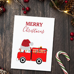 Cartes Pour Fêtes Annuelles Noël Camion de feu rouge Noël