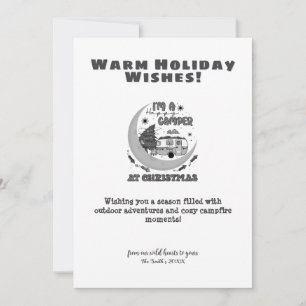 Cartes Pour Fêtes Annuelles Noël Camper Moon Extérieur Aventure Black What