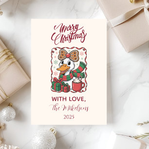 Cartes Pour Fêtes Annuelles Noël Canard Cosy