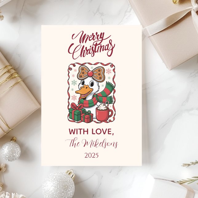 Cartes Pour Fêtes Annuelles Noël Canard Cosy (Créateur téléchargé)