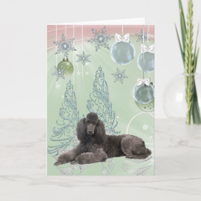 Cartes Pour Fêtes Annuelles Noël Caniche (Devant)