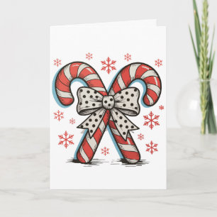 Cartes Pour Fêtes Annuelles Noël Canne de Bonbon Saison Arc Xmas Fêtes
