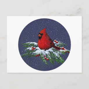 CARTES POUR FÊTES ANNUELLES NOËL : CARDINAL : OISEAU : ART