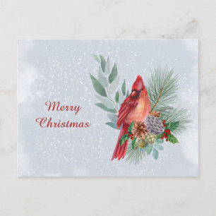 Cartes Pour Fêtes Annuelles Noël Cardinal Rouge Business Aquarelle