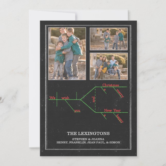 Cartes Pour Fêtes Annuelles Noël Carol Grammar Diagramme Fête Photo (Devant)