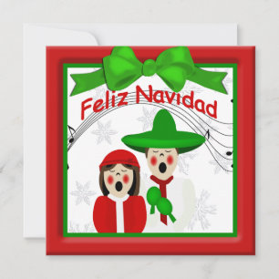 Cartes Pour Fêtes Annuelles Noël Carolers mexicains Couple Salutation