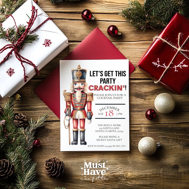 Cartes Pour Fêtes Annuelles Noël Casse-Noisette Allons Faire la Fête (Créateur téléchargé)