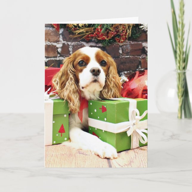 Cartes Pour Fêtes Annuelles Noël - Cavalier King Charles Spaniel - Poppy (Devant)