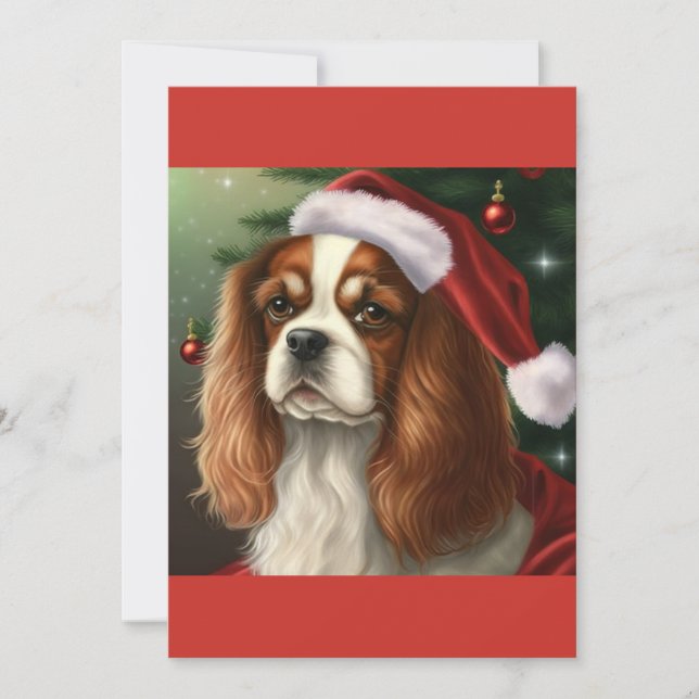Cartes Pour Fêtes Annuelles Noël Cavalier Roi Charles Spaniel T-Shirt (Devant)