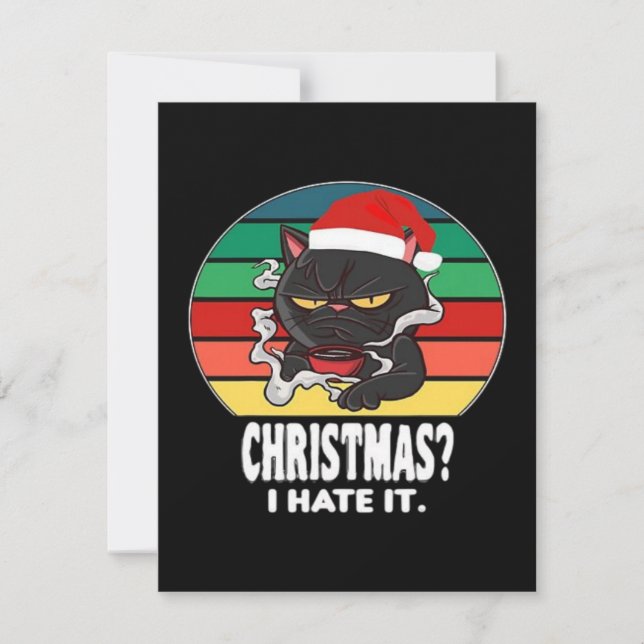 Cartes Pour Fêtes Annuelles Noël chat  (Devant)
