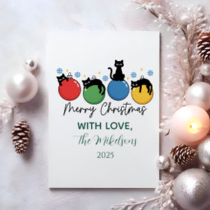 Cartes Pour Fêtes Annuelles Noël Chat Noir