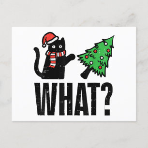 Cartes Pour Fêtes Annuelles Noël Chat Tipping Xmas Tree Drôle
