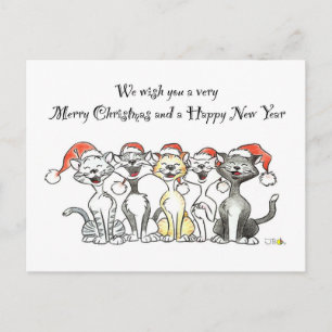 Cartes Pour Fêtes Annuelles Noël Chats voeux de Noël