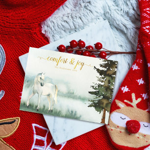 Cartes Pour Fêtes Annuelles Noël Cheval Blanc Debout Rustique