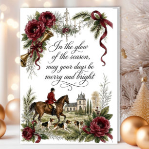 Cartes Pour Fêtes Annuelles Noël Chevalin Vintage